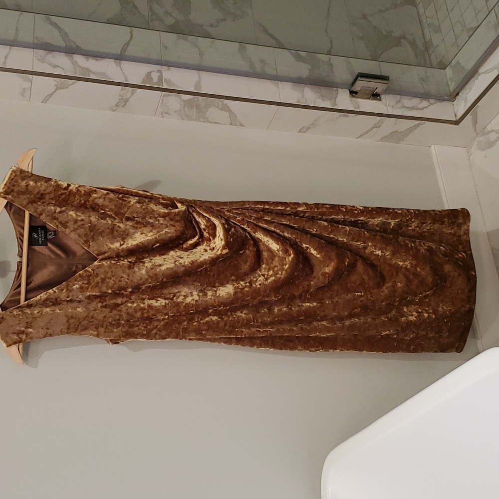 Crushed Velvet Gold Dress